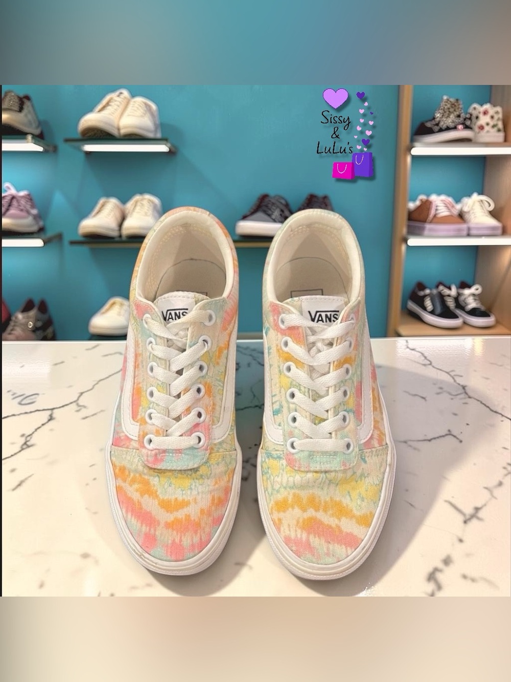 Vans Old Skool Womens Sneakers Size 6.5 Multicolor Psychedelic Tie Dye - Picture 1 of 13